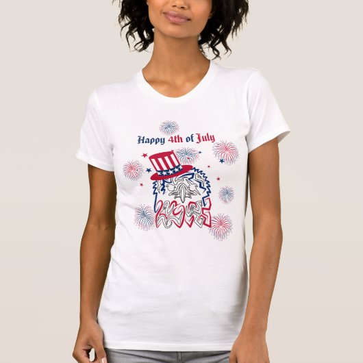 4 juli Onafhankelijkheidsdag Amerikaanse adelaar T-shirt (Voorkant)