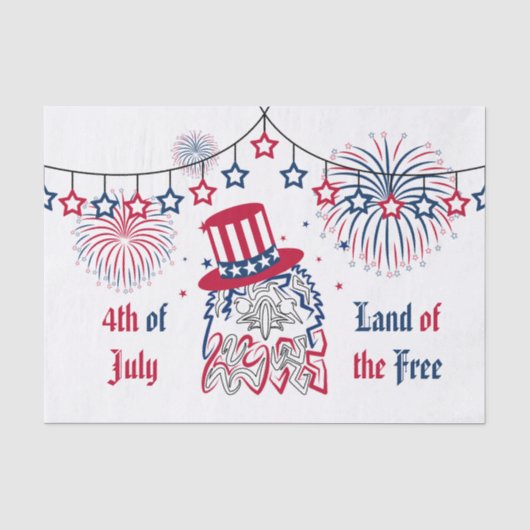 4 juli Onafhankelijkheidsdag Amerikaanse adelaar Tissuepapier (Voorkant)