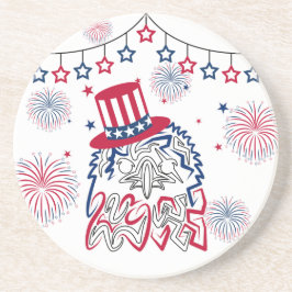 4 juli Onafhankelijkheidsdag Amerikaanse adelaar Zandsteen Onderzetter