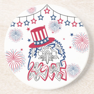 4 juli Onafhankelijkheidsdag Amerikaanse adelaar Zandsteen Onderzetter