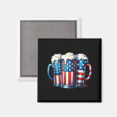 4 juli Onafhankelijkheidsdag Amerikaanse vlag Bier Magneet (Voorkant / Achterkant)