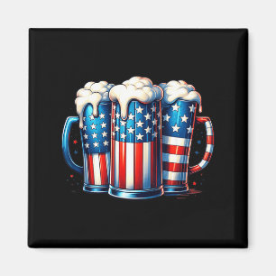 4 juli Onafhankelijkheidsdag Amerikaanse vlag Bier Magneet