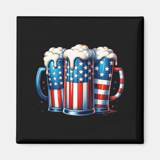 4 juli Onafhankelijkheidsdag Amerikaanse vlag Bier Magneet (Voorkant)