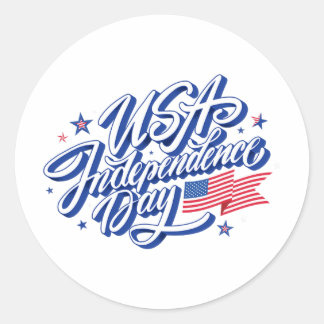 4 juli Onafhankelijkheidsdag Amerikaanse vlag Patr Ronde Sticker