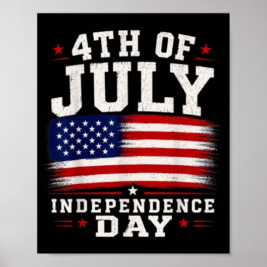 4 juli Onafhankelijkheidsdag Amerikaanse Vlag Poster (Voorkant)
