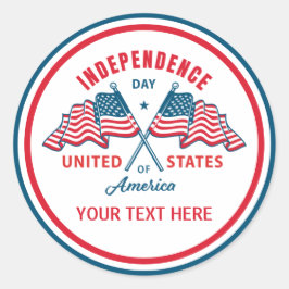 4 juli Onafhankelijkheidsdag Amerikaanse vlag Ronde Sticker
