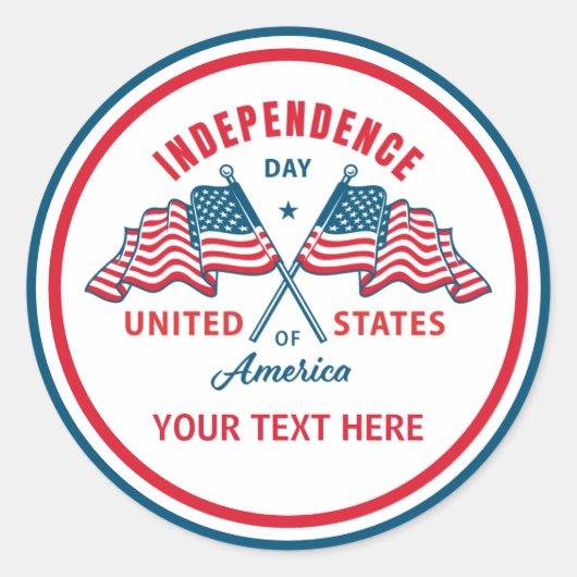 4 juli Onafhankelijkheidsdag Amerikaanse vlag Ronde Sticker (Voorkant)