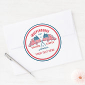 4 juli Onafhankelijkheidsdag Amerikaanse vlag Ronde Sticker (Envelop)
