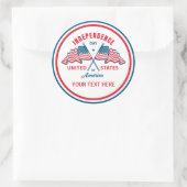4 juli Onafhankelijkheidsdag Amerikaanse vlag Ronde Sticker (Tas)