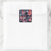 4 juli Onafhankelijkheidsdag Amerikaanse vlag Vierkante Sticker (Tas)