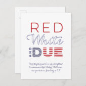 4 juli Onafhankelijkheidsdag Arbeidsdag Zwangersch Aankondigingskaart (Voorkant / Achterkant)