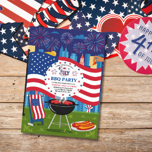 4 juli Onafhankelijkheidsdag BBQ-feest Kaart