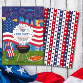 4 juli Onafhankelijkheidsdag BBQ-feest Kaart
