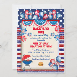 4 juli Onafhankelijkheidsdag BBQ-feest ontwerp Kaart