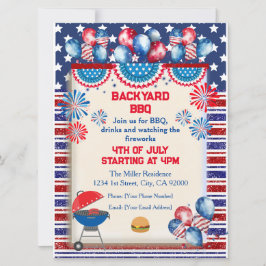 4 juli Onafhankelijkheidsdag BBQ-feest ontwerp Kaart