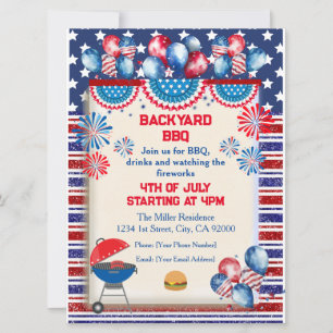 4 juli Onafhankelijkheidsdag BBQ-feest ontwerp Kaart