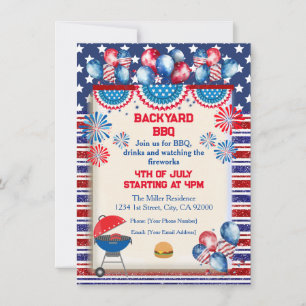 4 juli Onafhankelijkheidsdag Bbq-feest ontwerp Kaart