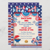 4 juli Onafhankelijkheidsdag Bbq feestontwerp Kaart (Voorkant / Achterkant)