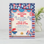 4 juli Onafhankelijkheidsdag Bbq feestontwerp Kaart (Staand voorkant)