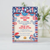 4 juli Onafhankelijkheidsdag Bbq feestontwerp Kaart (Staand voorkant)