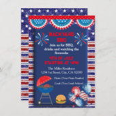 4 juli Onafhankelijkheidsdag Bbq feestontwerp Kaart (Voorkant / Achterkant)