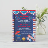 4 juli Onafhankelijkheidsdag Bbq feestontwerp Kaart (Staand voorkant)