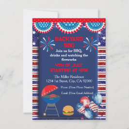 4 juli Onafhankelijkheidsdag Bbq feestontwerp Kaart