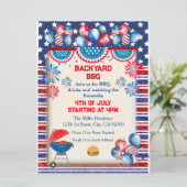 4 juli Onafhankelijkheidsdag Bbq feestontwerp Kaart (Staand voorkant)