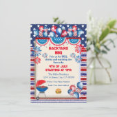 4 juli Onafhankelijkheidsdag Bbq feestontwerp Kaart (Staand voorkant)