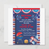 4 juli Onafhankelijkheidsdag Bbq feestontwerp Kaart (Voorkant)