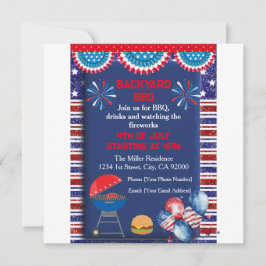 4 juli Onafhankelijkheidsdag Bbq feestontwerp Kaart