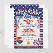 4 juli Onafhankelijkheidsdag Bbq feestontwerp Kaart (Voorkant / Achterkant)