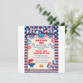 4 juli Onafhankelijkheidsdag Bbq feestontwerp Kaart (Staand voorkant)