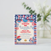 4 juli Onafhankelijkheidsdag Bbq feestontwerp Kaart (Staand voorkant)