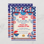 4 juli Onafhankelijkheidsdag Bbq feestontwerp Kaart (Voorkant / Achterkant)