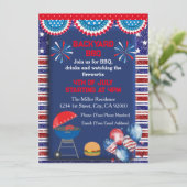 4 juli Onafhankelijkheidsdag Bbq feestontwerp Kaart (Staand voorkant)