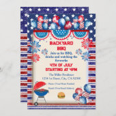 4 juli Onafhankelijkheidsdag Bbq feestontwerp Kaart (Voorkant / Achterkant)