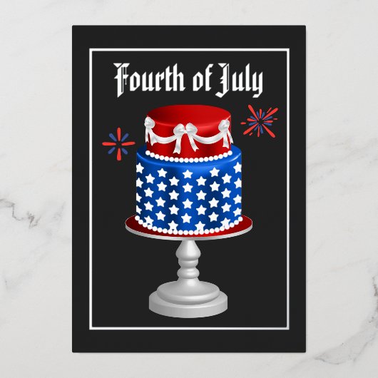 4 juli Onafhankelijkheidsdag BBQ Folie Uitnodiging (Voorkant)