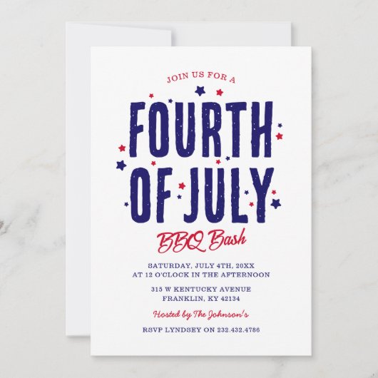 4 juli Onafhankelijkheidsdag BBQ Kaart (Voorkant)
