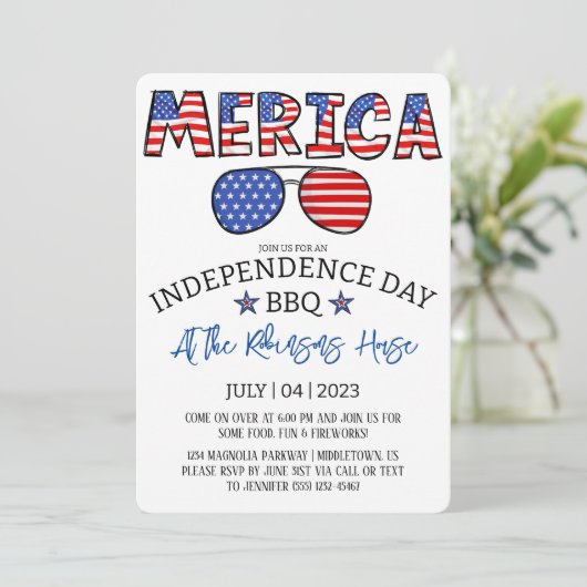 4 juli Onafhankelijkheidsdag BBQ Party Kaart (Staand voorkant)