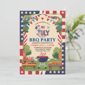 4 juli Onafhankelijkheidsdag BBQ Party Kaart (Staand voorkant)