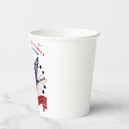 4 juli Onafhankelijkheidsdag. bewerkbare tekst. Papieren Bekers (Links)