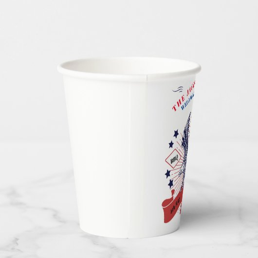 4 juli Onafhankelijkheidsdag. bewerkbare tekst. Papieren Bekers (Rechts)