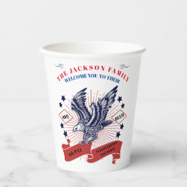 4 juli Onafhankelijkheidsdag. bewerkbare tekst. Papieren Bekers