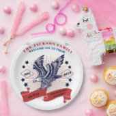 4 juli Onafhankelijkheidsdag. bewerkbare tekst. Papieren Bordje (Feest)