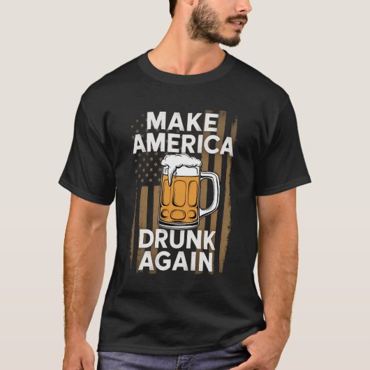 4 juli Onafhankelijkheidsdag Bier Drinken T-shirt (Voorkant)