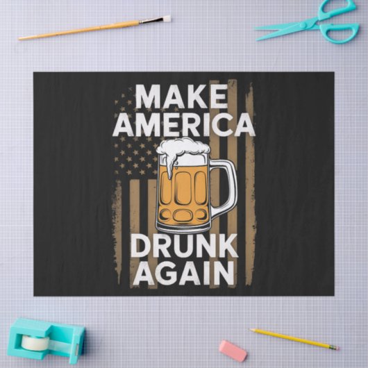 4 juli Onafhankelijkheidsdag Bier Drinken Tissuepapier (Craft)