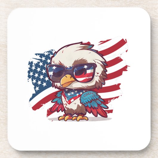 4 juli Onafhankelijkheidsdag Bird American Eagles Bier Onderzetter (Voorkant)