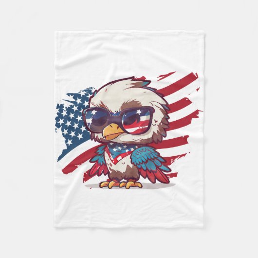 4 juli Onafhankelijkheidsdag Bird American Eagles Fleece Deken (Voorkant)