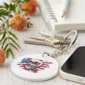 4 juli Onafhankelijkheidsdag Bird American Eagles Sleutelhanger (Voorkant Rechts)